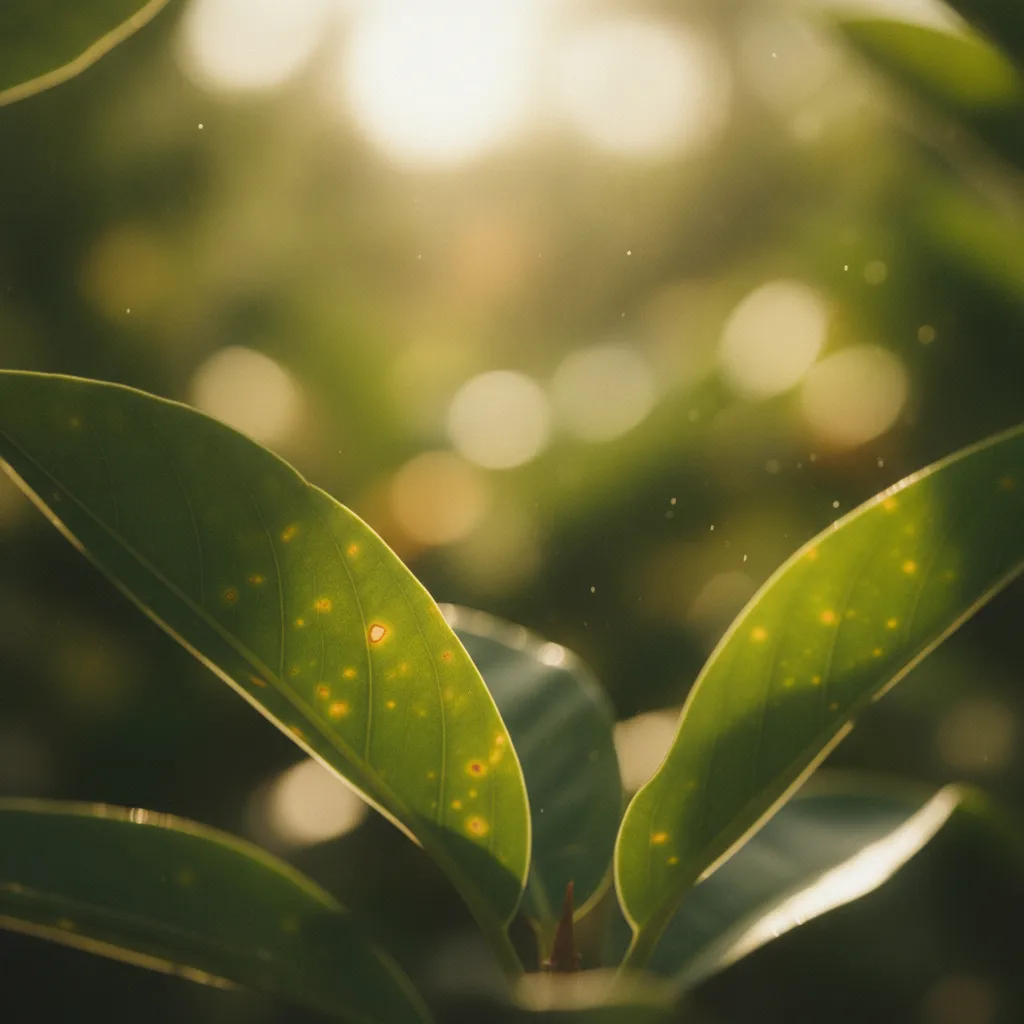 Sunlight streaming through green leaves in a garden - associated with Vitamin D